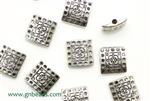 Pewter Beads / 10MM Square,Silver