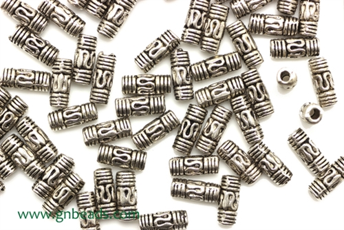 "Pewter" Beads / 8MM Tube,Antique Silver