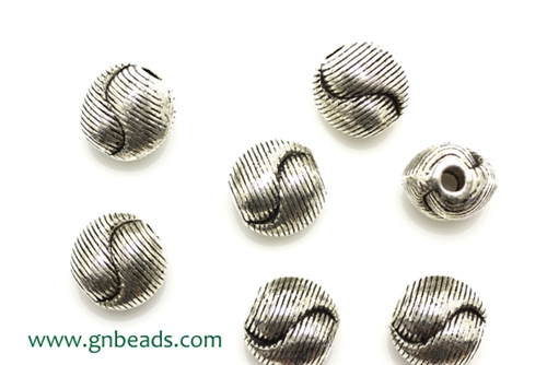 "Pewter" Beads / 10MM Round,Antique Silver