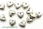 "Pewter" Beads / 9MM Heart,Antique Silver