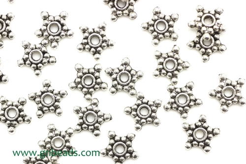 "Pewter" Beads / 8MM Daisy Spacer,Antique Silver