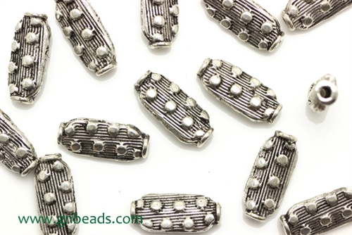 "Pewter" Beads / 15MM Flat Rectangle,Antique Silver