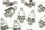 "Pewter" Charm / 18MM Skull,Antique Silver