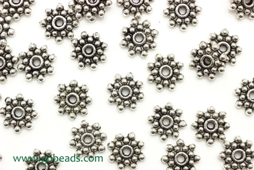 "Pewter" Beads / 9MM Daisy Spacer,Antique Silver