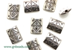 "Pewter" Beads / 12MM Flat Rectangle,Antique Silver