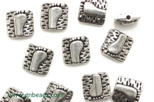 Pewter Beads / 10MM Square,Silver