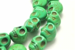 Gemstone Bead, "Turquoise", Magnesite, Skull, Light Green, 18MM