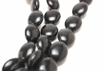 Gemstone Bead, "Turquoise", Magnesite, Flat Oval, Black, 20MM