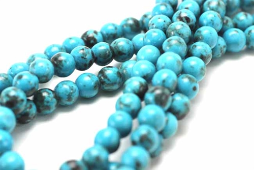 Gemstone Bead, "Turquoise", Magnesite, Round, Pacific Turquoise Blue, 8MM