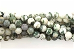 Gemstone Bead, Light Tree Agate, Round, 6MM