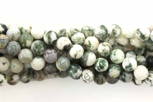 Gemstone Bead, Light Tree Agate, Round, 6MM