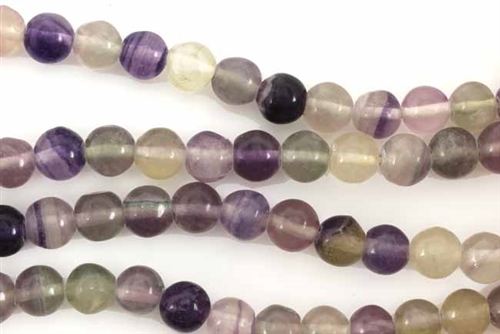 Gemstone Bead, Purple Fluorite, Round, 8MM