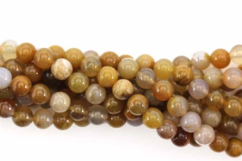 Gemstone Bead, River Agate, Round, 6MM