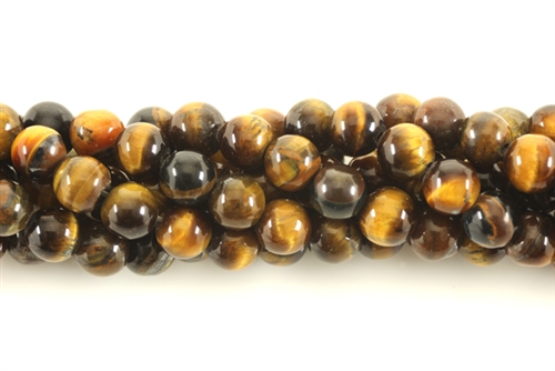 Gemstone Bead, Tiger Eye, Round, 6MM