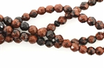 Gemstone Bead, Mahogany Obsidian, Faceted, Round, 6MM