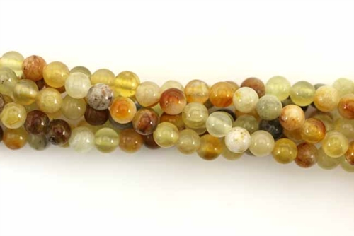Gemstone Bead, Flower "Jade", Round, 4MM