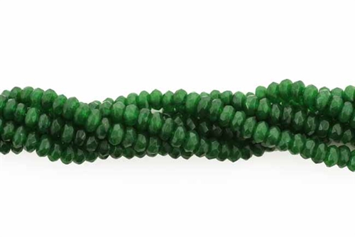 Gemstone Bead, Emerald "Jade", Faceted, Rondelle, 4MM