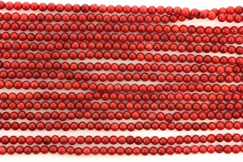 Bead, Coral, Round, 3MM