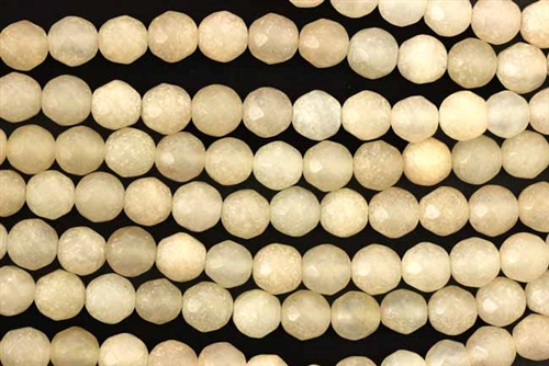 Gemstone Bead, Quartz, Off White, Faceted, Round, 6MM