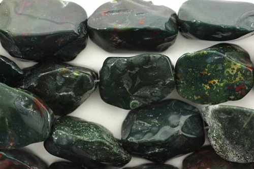 Gemstone Bead, Bloodstone, Long Nugget, 22MM