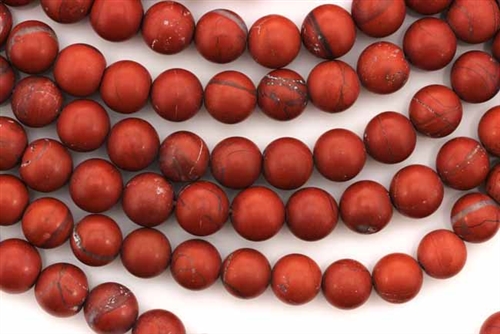 Gemstone Bead, Red Jasper, Matte Finish, Round, 8MM