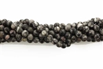 Gemstone Bead, Black Leopard Skin Jasper, Round, 4MM