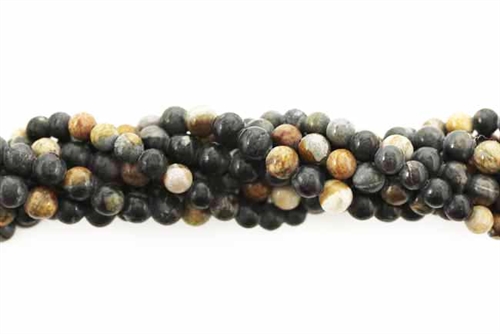 Gemstone Bead, Picasso Jasper, Round, 4MM