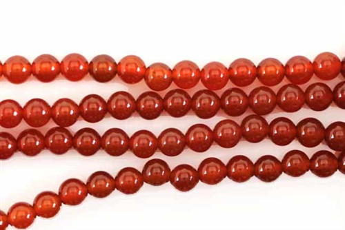 Gemstone Bead, Red Agate, Round, 6MM