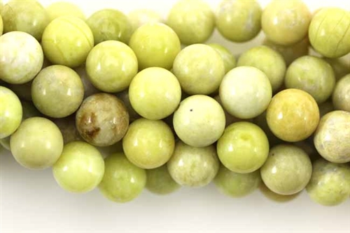 Gemstone Bead, Lemon "Jade", Round, 8MM