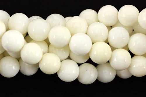 Gemstone Bead, White "Jade", Round, 8MM