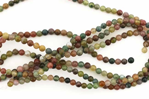 Bead, Gemstone, Fancy Jasper, India Agate, Round, 3MM