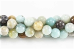 Gemstone Bead, Black Amazonite, Round, 10MM