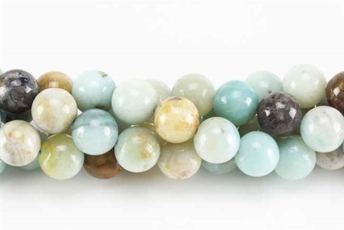 Gemstone Bead, Black Amazonite, Round, 10MM