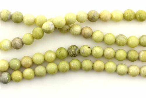 Gemstone Bead, Lemon "Jade", Round, 6MM