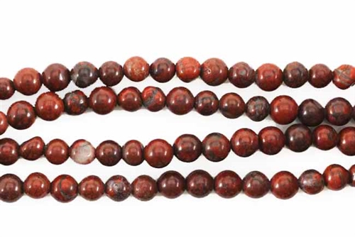 Gemstone Bead, Poppy Jasper, Round, 6MM