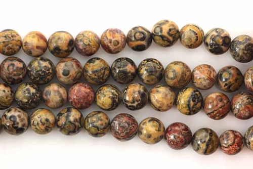 Bead, Gemstone, Brown Leopard Skin Jasper, Round, 8MM