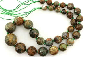 Woodland Jasper / Graduated Faceted Round