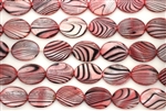 Mother Of Pearl / Pale Orange Pink 18MM Flat Oval