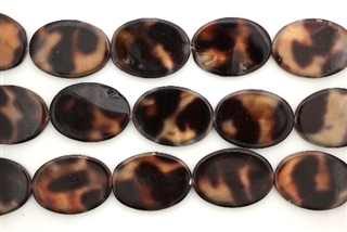 Mother Of Pearl / Browns 24MM Flat Oval