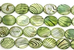 Mother Of Pearl / Green 20MM Flat Oval