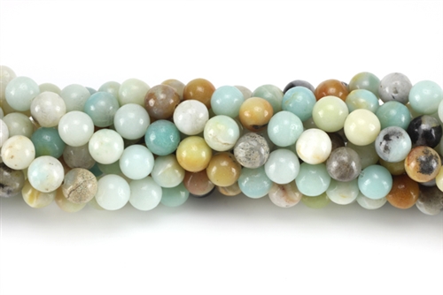 Gemstone Bead, Black Amazonite, Round, 6MM