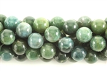 Gemstone Bead, Moss Agate, Round, 8MM