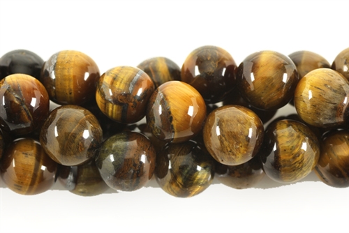 Gemstone Bead, Tiger Eye, Round, 10MM