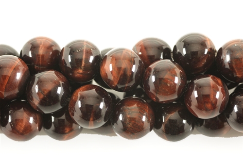 Gemstone Bead, Red Tiger Eye, Round, 10MM