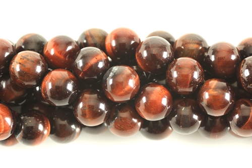 Gemstone Bead, Red Tiger Eye, Round, 8MM