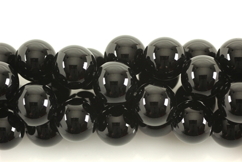 Gemstone Bead, Black Agate, Round, 10MM