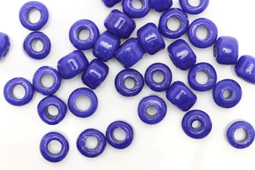 Bead, Crow, Pony, Glass, India, Vintage, 9MM x 7MM, Royal Blue