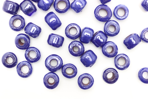 Bead, Crow, Pony, Glass, India, Vintage, 9MM x 7MM, Dark Blue