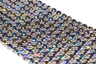 Vintage West German Rhinestone Banding / 11 Row Blue Iris