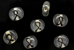Awareness Ribbon Glass Bead / 10MM Coin Black
